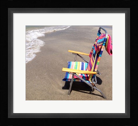 Framed Colorful Beach Chair Print