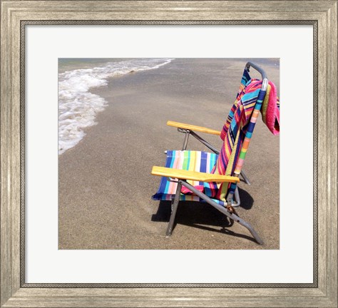 Framed Colorful Beach Chair Print