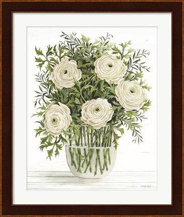 Framed Ranunculus on White Print