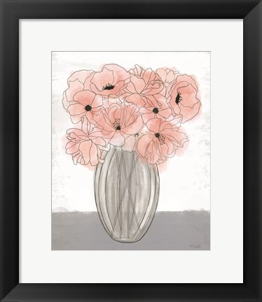 Framed Poppies in Vase Print