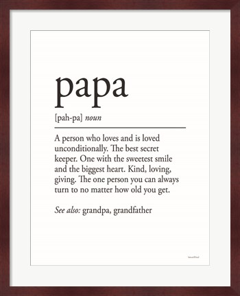 Framed Papa Definition Print