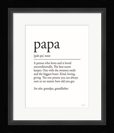 Framed Papa Definition Print