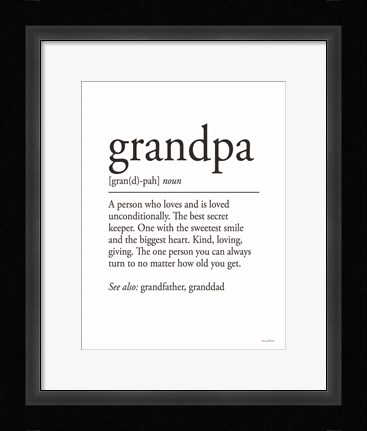 Framed Grandpa Definition 1 Print