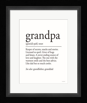 Framed Grandpa Definition 2 Print