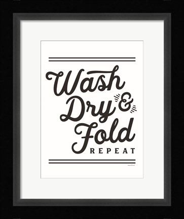 Framed Wash, Dry &amp; Fold Repeat Print