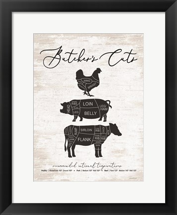 Framed Butcher's Cuts Print