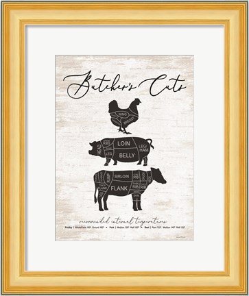 Framed Butcher&#39;s Cuts Print