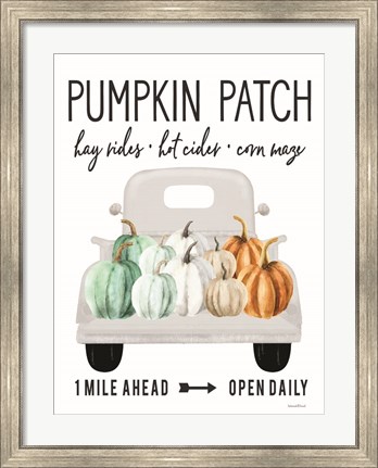 Framed Pumpkin Patch Ahead Print