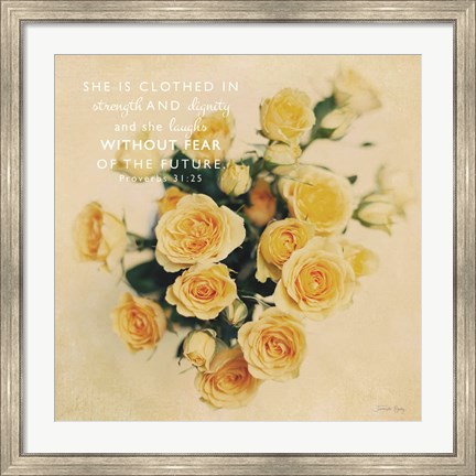 Framed She is Clothed in Strength Print