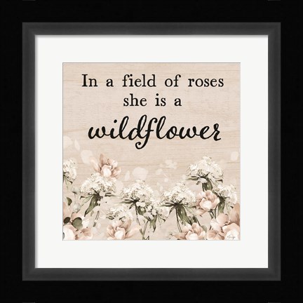 Framed She is a Wildflower Print