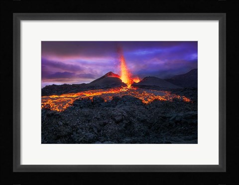 Framed Fire at Blue Hour! Print
