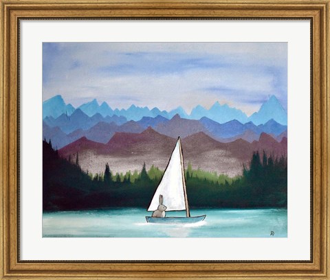 Framed Bunny Boat Print