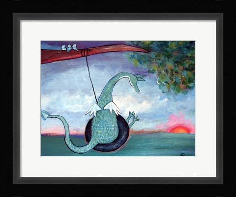 Framed Dragon Swinging Print