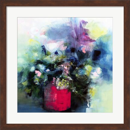 Framed Flowers In a Pink Pot Print