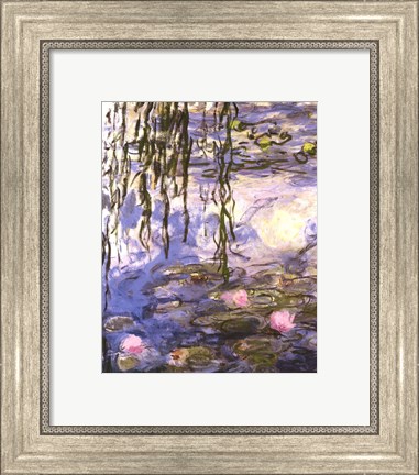 Framed Waterlilies (pink flowers) Print