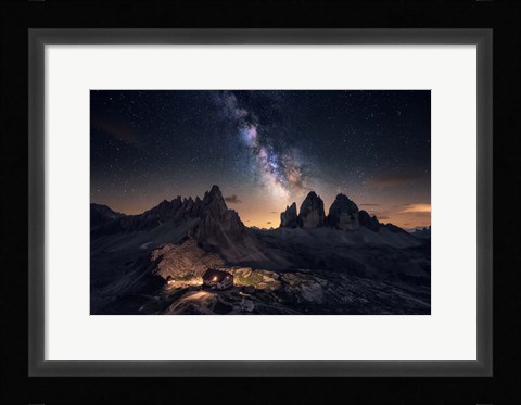 Framed Rising over Tre Cime Print