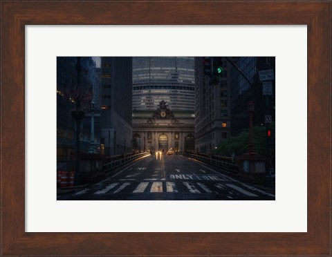 Framed Street at Night Print