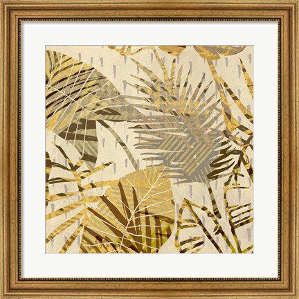 Framed Palm Festoon Gold I Print