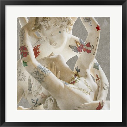 Framed Tattooed Lovers (Cupid &amp; Psyche) Print