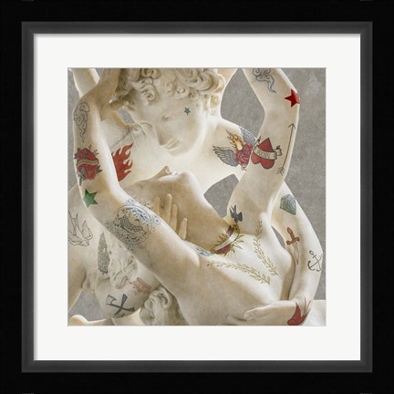 Framed Tattooed Lovers (Cupid &amp; Psyche) Print