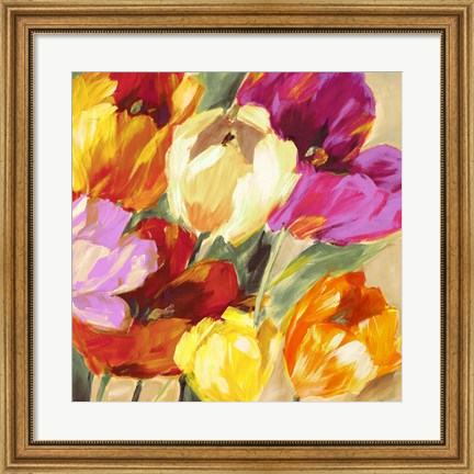 Framed Colorful Tulips II Print