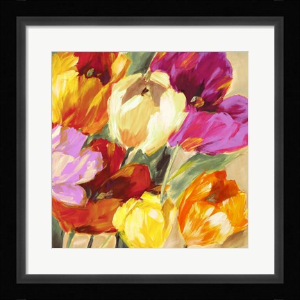 Framed Colorful Tulips II Print