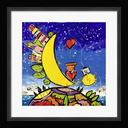 Framed Guarda che Luna Guarda che Amare Print