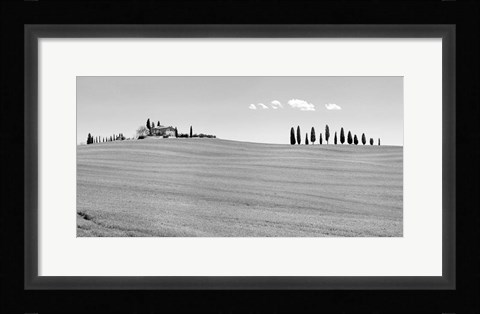 Framed Strada del Brunello, Tuscany (BW) Print