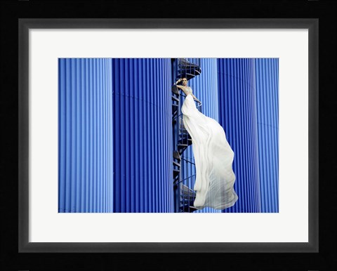 Framed Unconventional Womenscape #5, Indigo Print