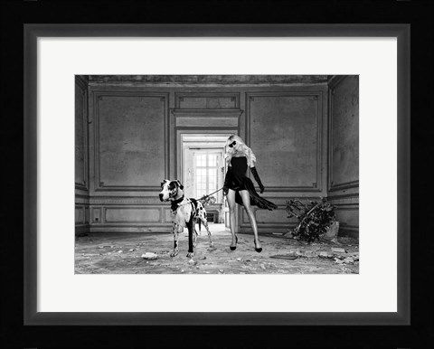Framed Unconventional Womenscape #7, In the Palace (BW) Print