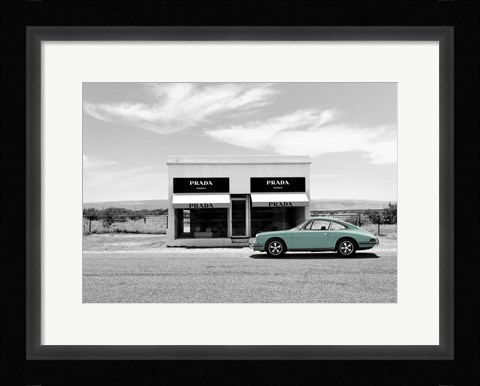 Framed Marfa, Texas (BW) Print