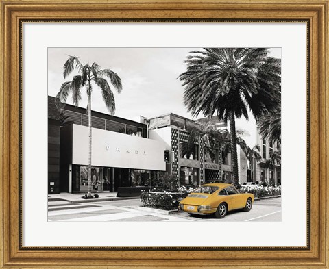 Framed Rodeo Drive, Beverly Hills, California (BW) Print