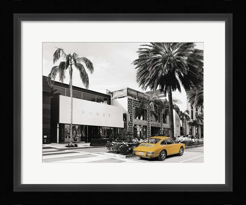Framed Rodeo Drive, Beverly Hills, California (BW) Print