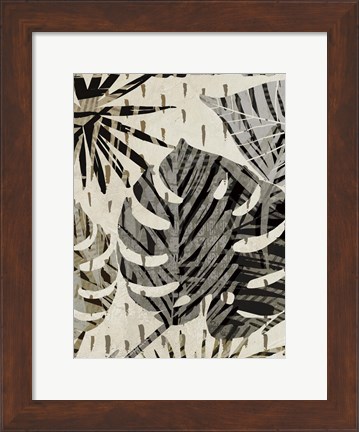 Framed Grey Palms Panel III Print