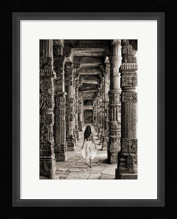 Framed At the Temple, India (BW) Print