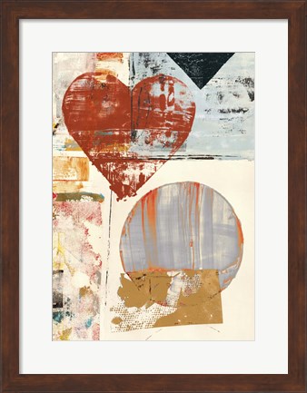 Framed Pop Love #3 (detail, Heart) Print