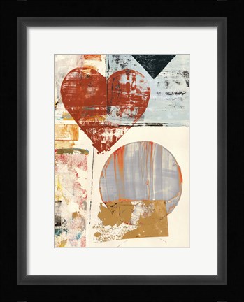 Framed Pop Love #3 (detail, Heart) Print