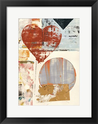 Framed Pop Love #3 (detail, Heart) Print