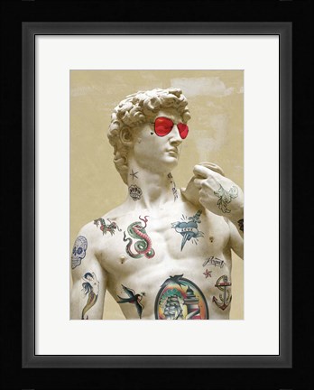 Framed Tattooed David Print