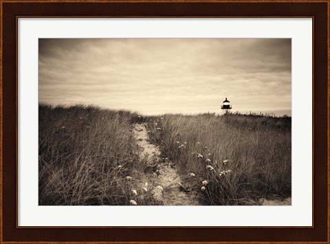 Framed Nantucket Light Sepia Print