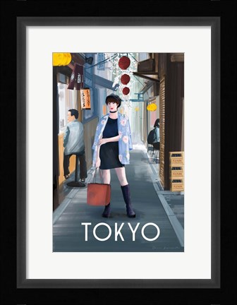Framed Girl in Tokyo II Print