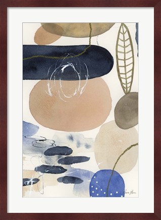 Framed Leaves and Stones IV Print