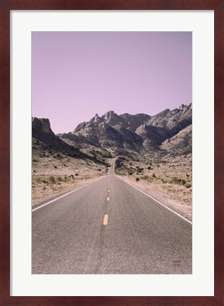 Framed Road to Old West Purple Print