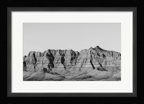 Framed Badlands BW Print