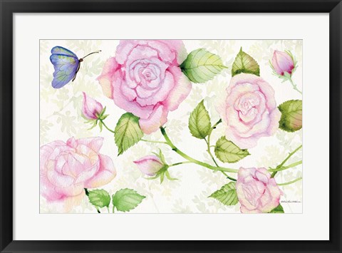 Framed Floral Delight VI Butterflies Print
