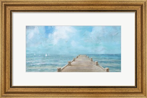 Framed Summer Dock Panorama Print