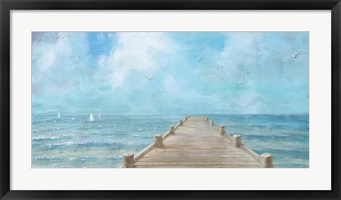 Framed Summer Dock Panorama Print