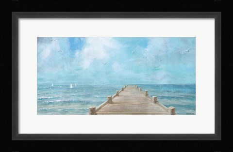 Framed Summer Dock Panorama Print
