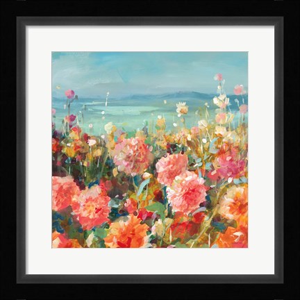 Framed Coastal Dahlias Print