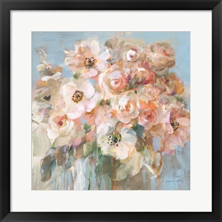 Framed Blushing Bouquet Print